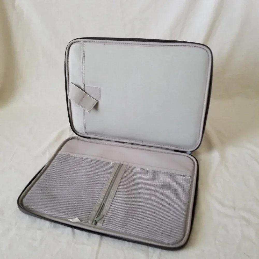 NEW! Faux Leather Laptop Computer Carrying Case w/Plush Pocket & Velcro Strap